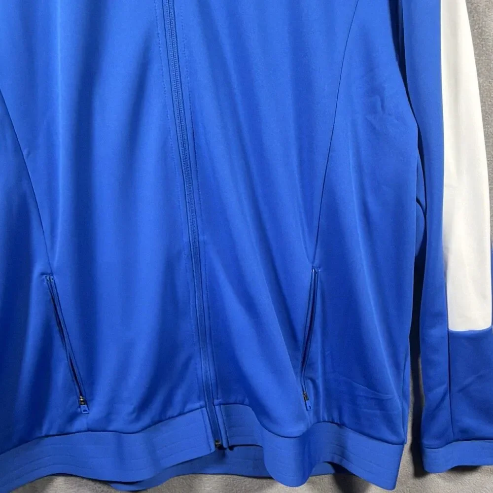 Jordan Men’s Blue/White Colorblock Track Jacket 2XL Regular Full Zip Mock Neck